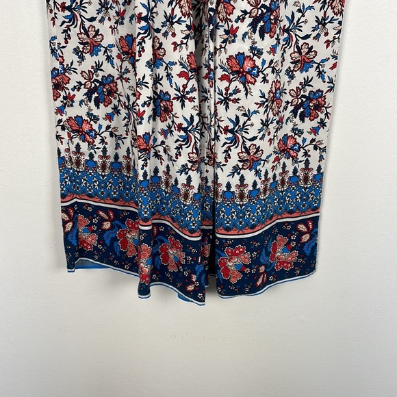 Loft Beach short cap drawstring sleeve V neck elastic waist floral jumpsuit XXS - Picture 2 of 11